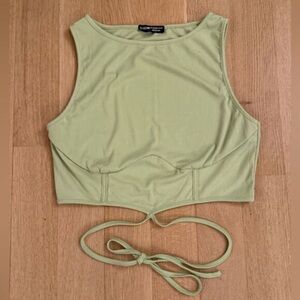 Cider Light Green Crop Top